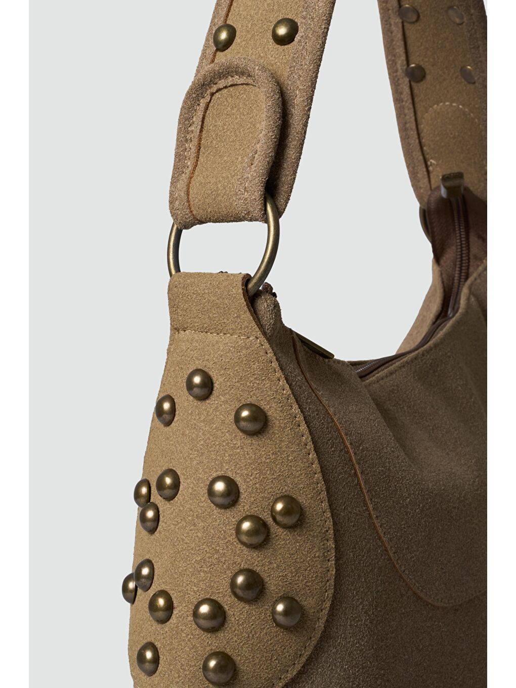 Bej Arlo Troklu Omuz Çantası Vizon-2