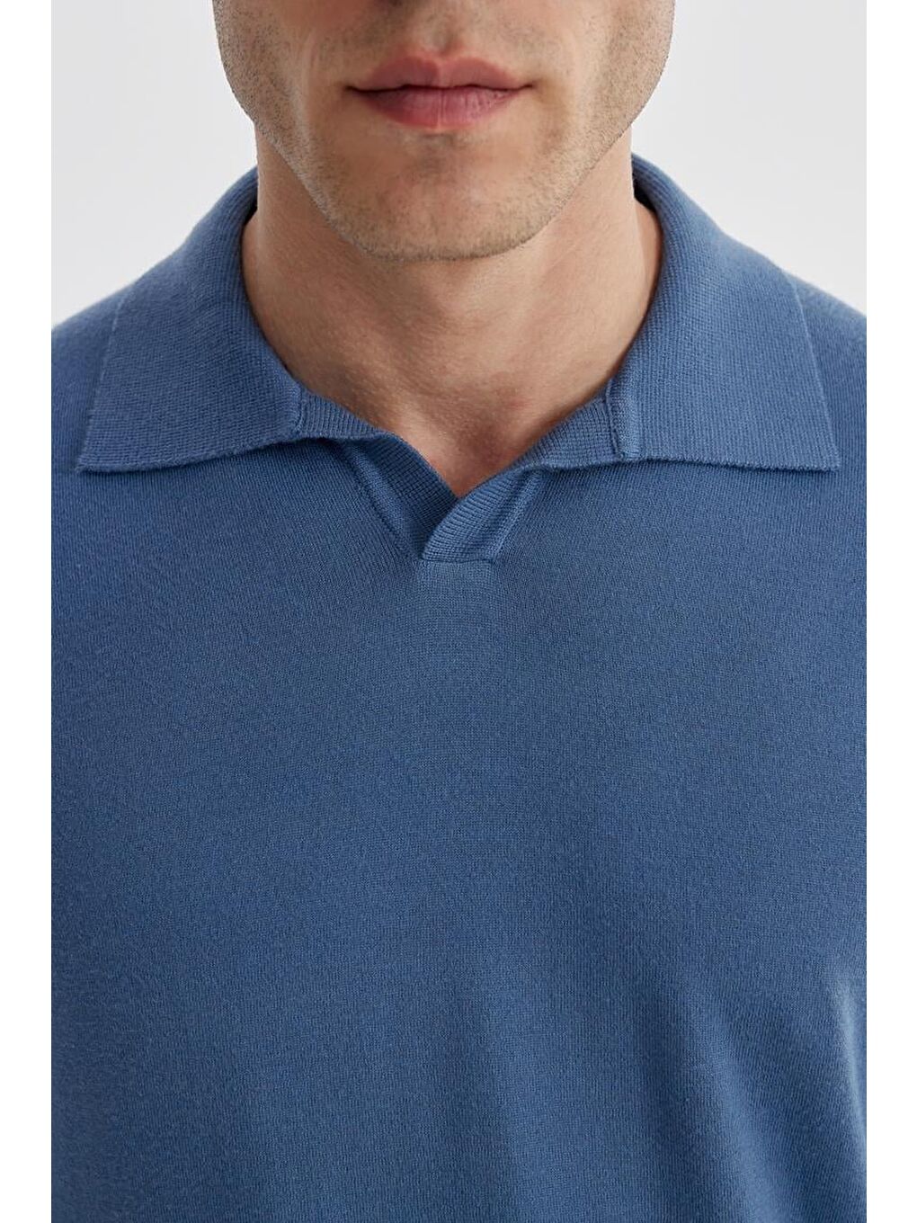 Petrol Slim Fit Polo Yaka Triko Kazak-3