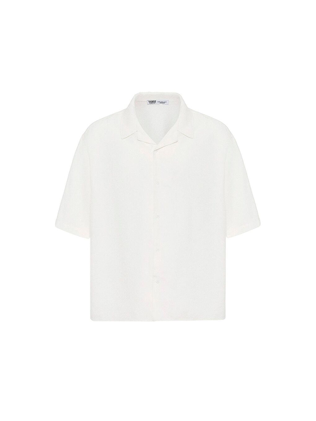 Yıkamalı Oversize Kısa Kol Gömlek Ekru-1