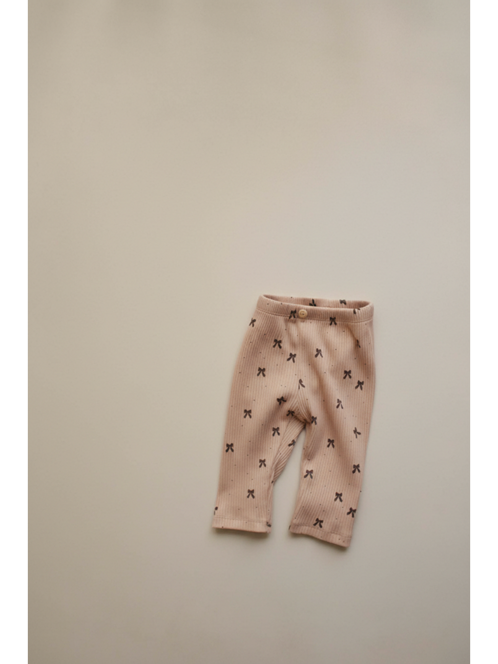 Bej Kurdele Baskılı Kız Bebek Kaşkorse Tayt-1