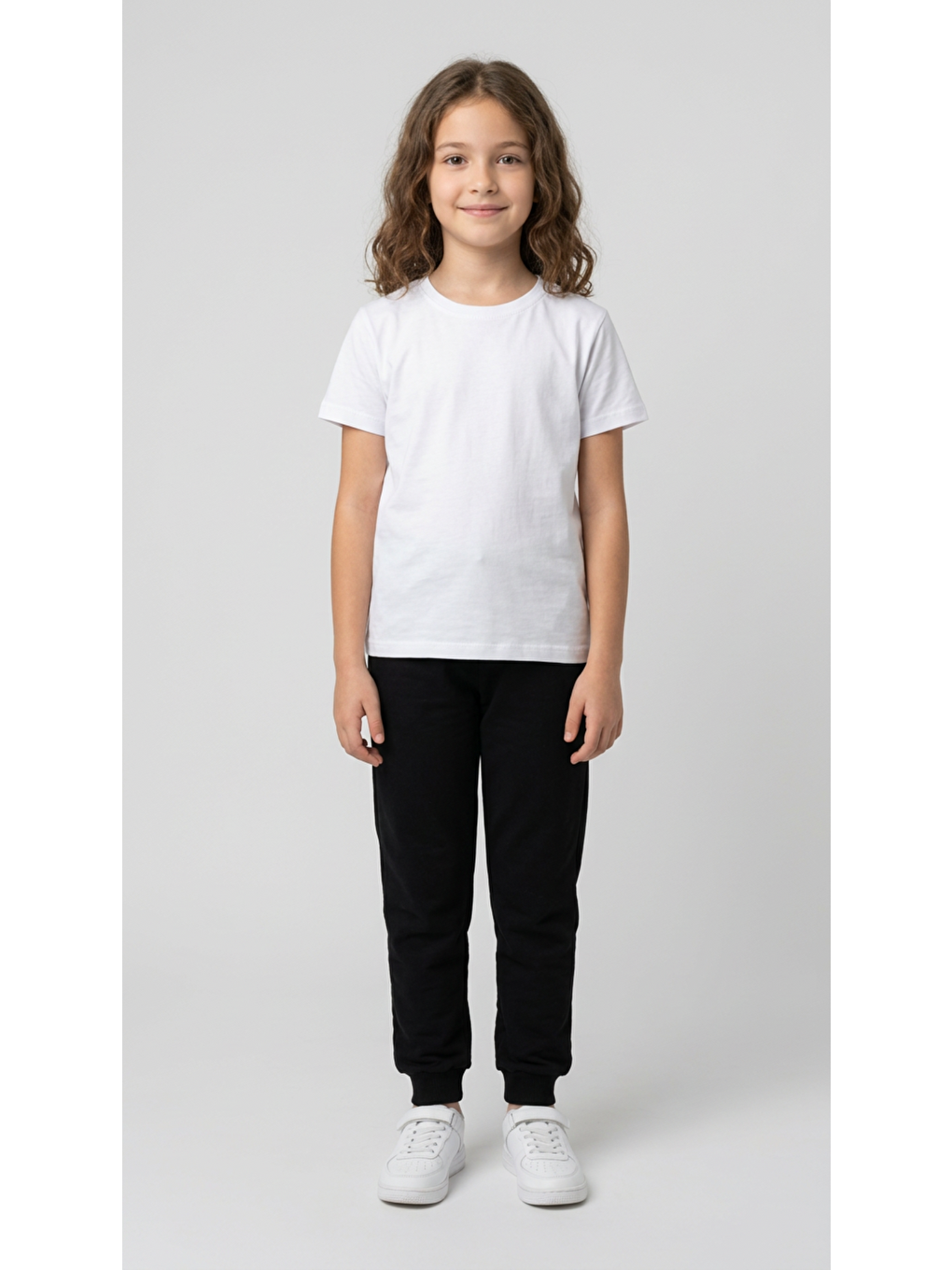 Beyaz Basic Kısa Kol Kız Çocuk T-Shirt