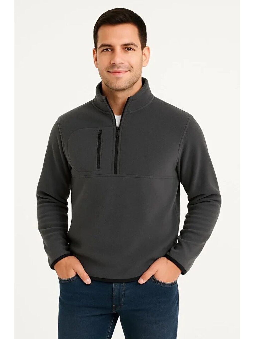 Gri Erkek Polar Kazak-2