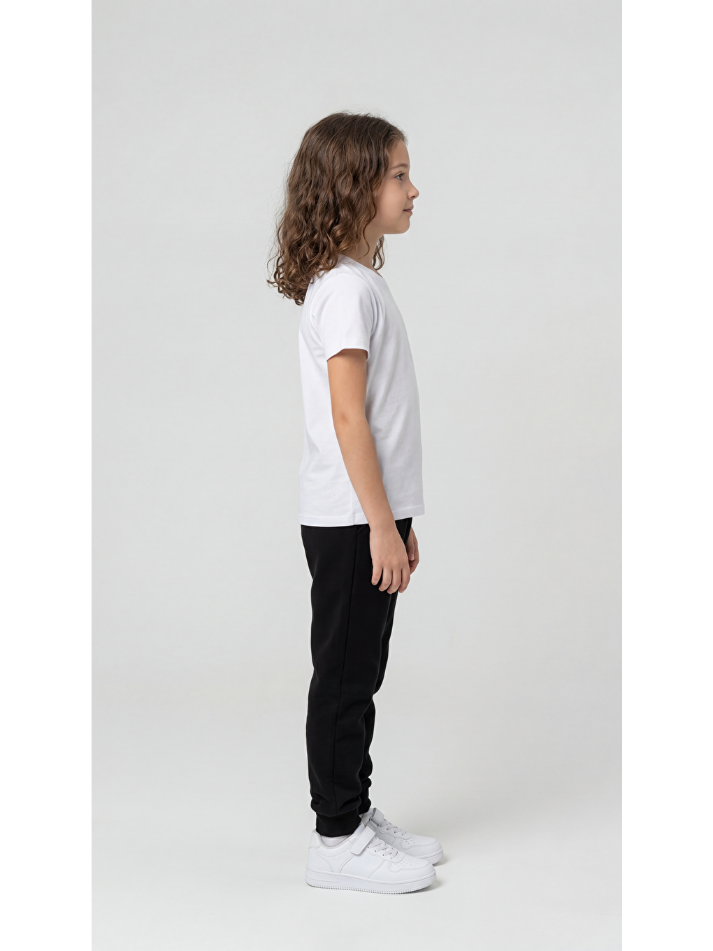 Beyaz Basic Kısa Kol Kız Çocuk T-Shirt-1