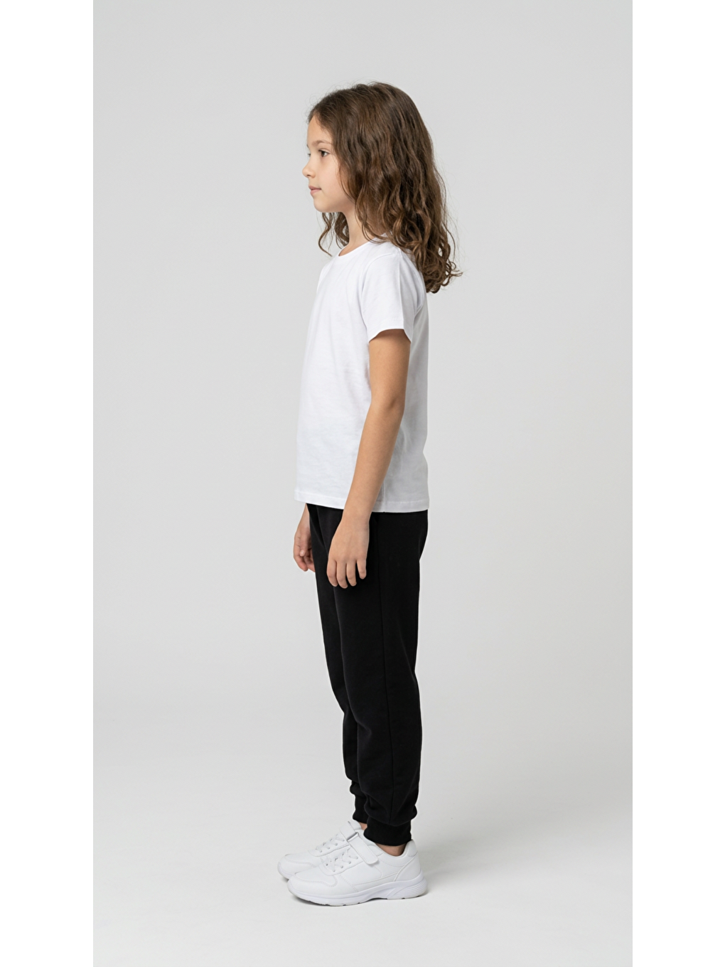 Beyaz Basic Kısa Kol Kız Çocuk T-Shirt-2