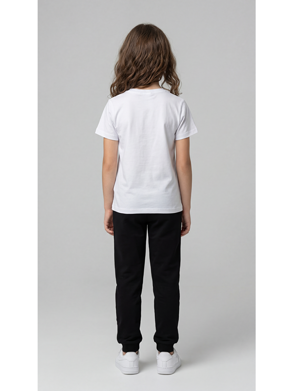 Beyaz Basic Kısa Kol Kız Çocuk T-Shirt-3