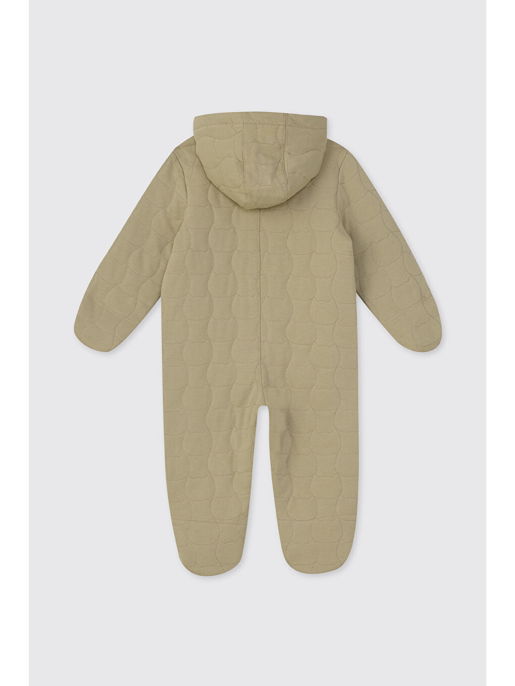 Haki Yenidoğan Uzun Kollu Patikli Kapitone Bej Tulum-1