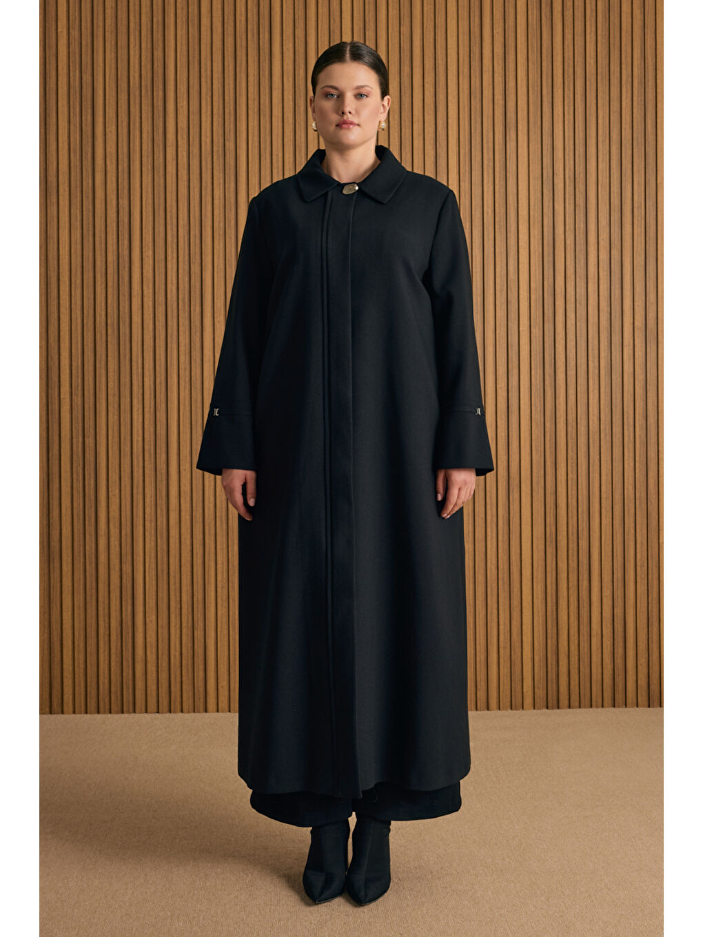 Siyah Dokuma Pardösü-2