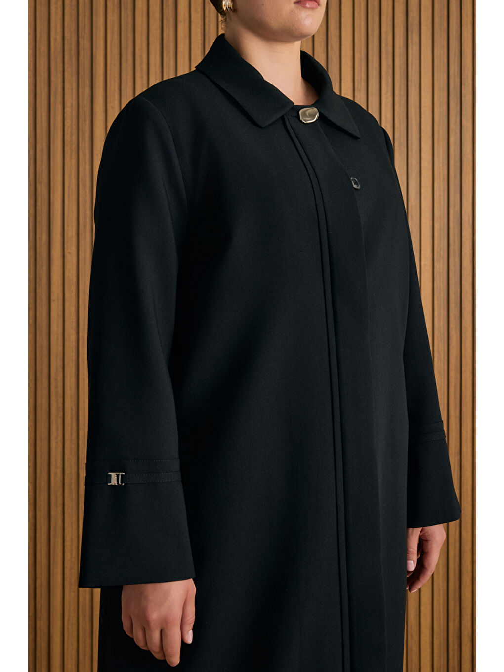 Siyah Dokuma Pardösü-4