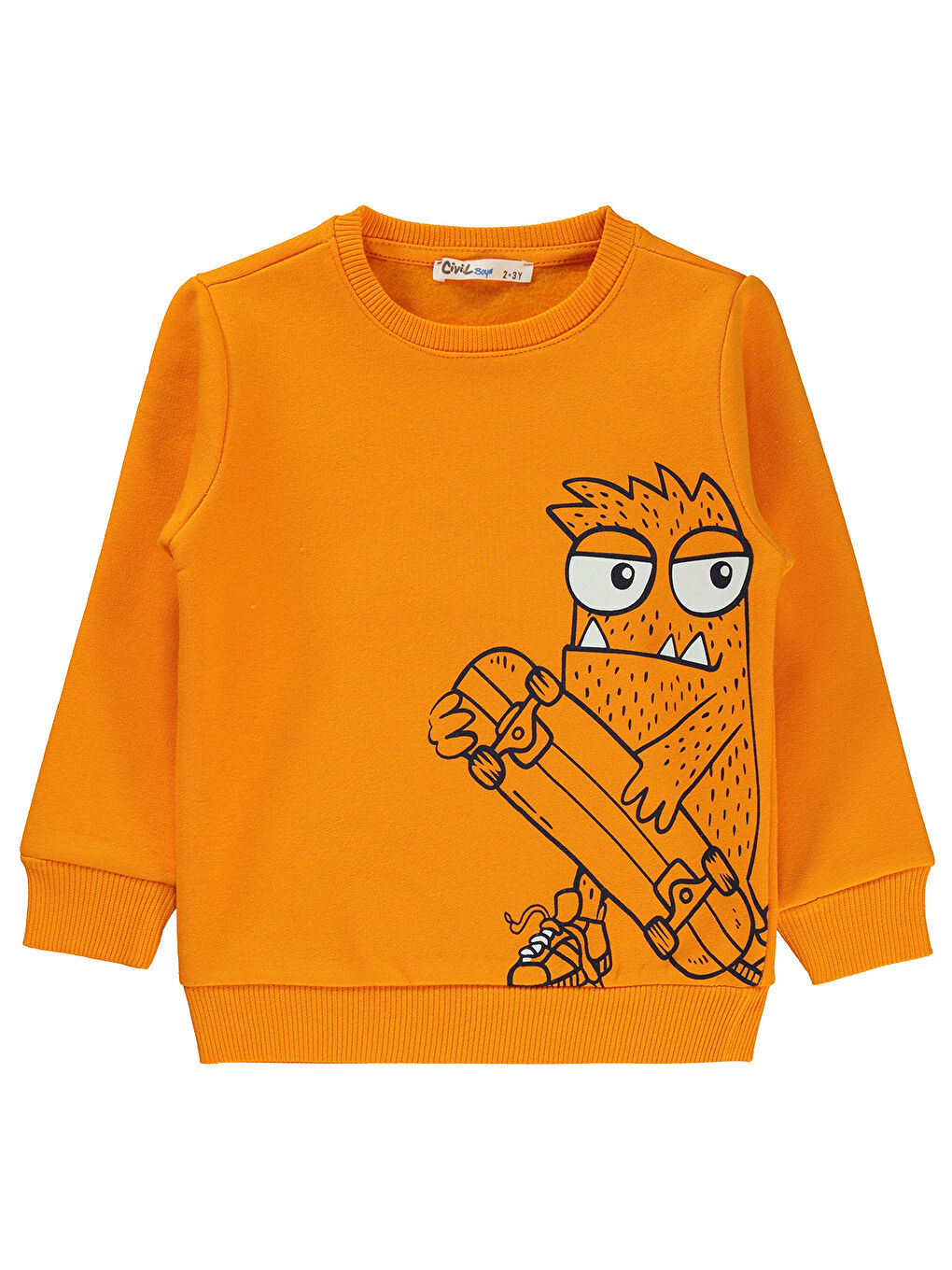 Civil Turuncu Boys Erkek Çocuk Sweatshirt 2-5 Yaş Açık Oranj