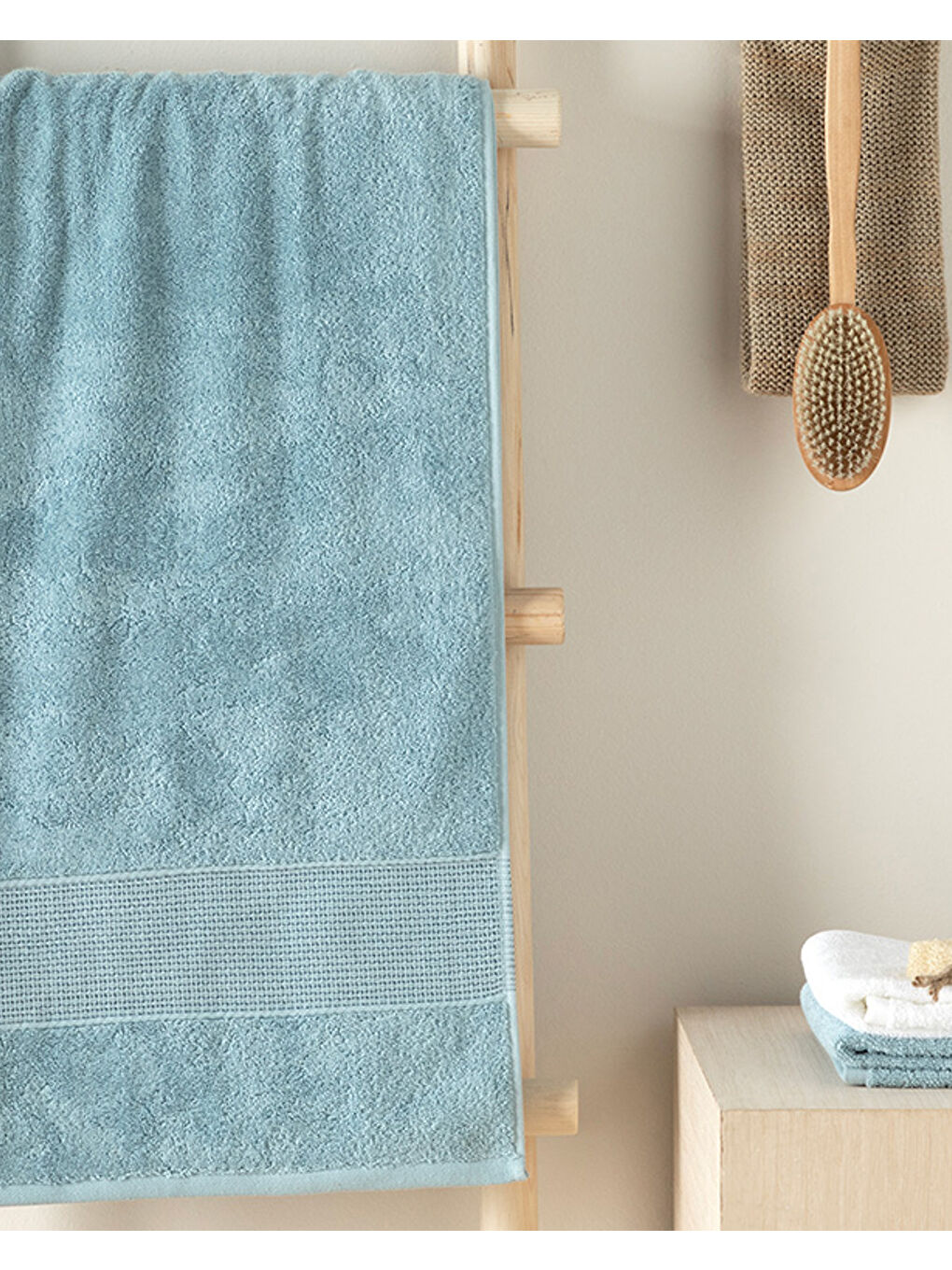 English Home Deluxe Low Twist Banyo Havlusu Mavi