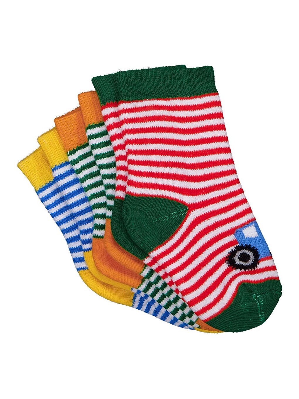 Beyaz Baby Kamyon Havlu 6-18 Ay 3'lü Bebek Erkek Çorap Set - Standart-3