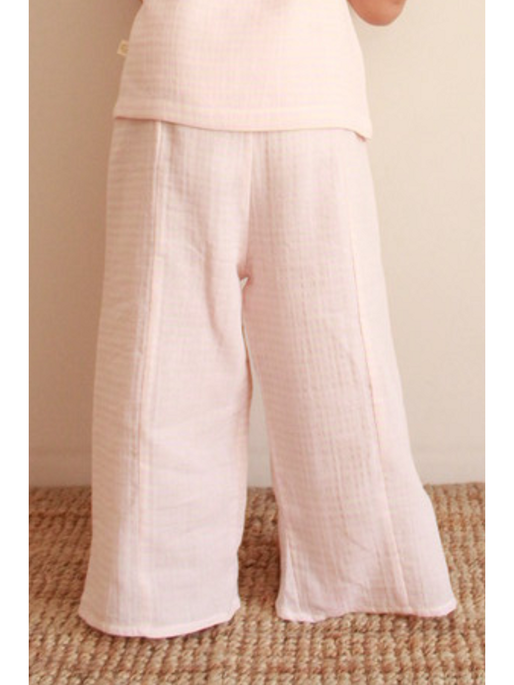 Pembe Pudra Paça Detaylı Pantolon-3