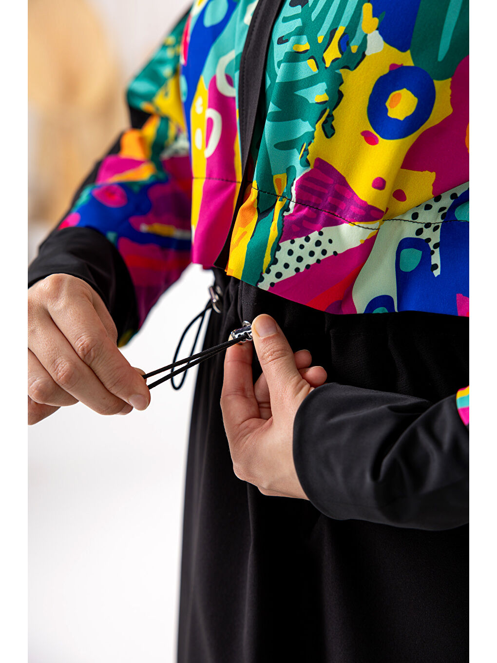 UV Korumalı Spor Elastan Tam Kapalı Tesettür Mayo 1205 Siyah01-4