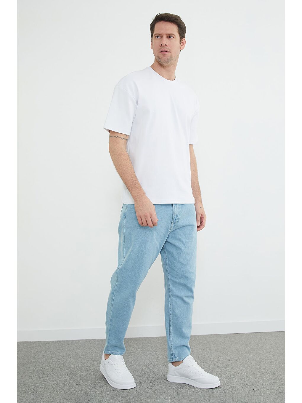 Mavi Fermuarlı Boyfriend Jean-2