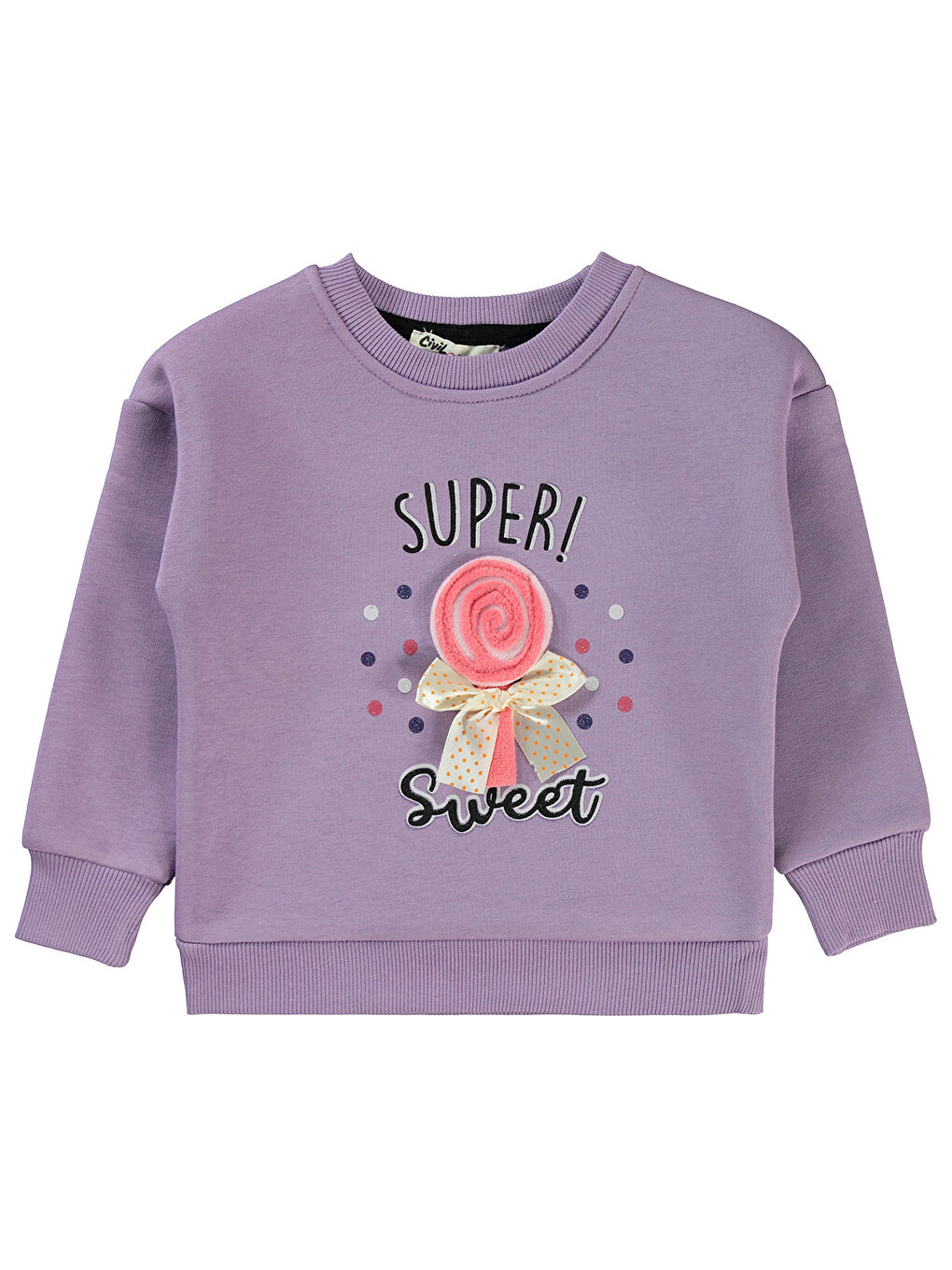 Civil Lila Girls Kız Çocuk Sweatshirt 2-5 Yaş Lila