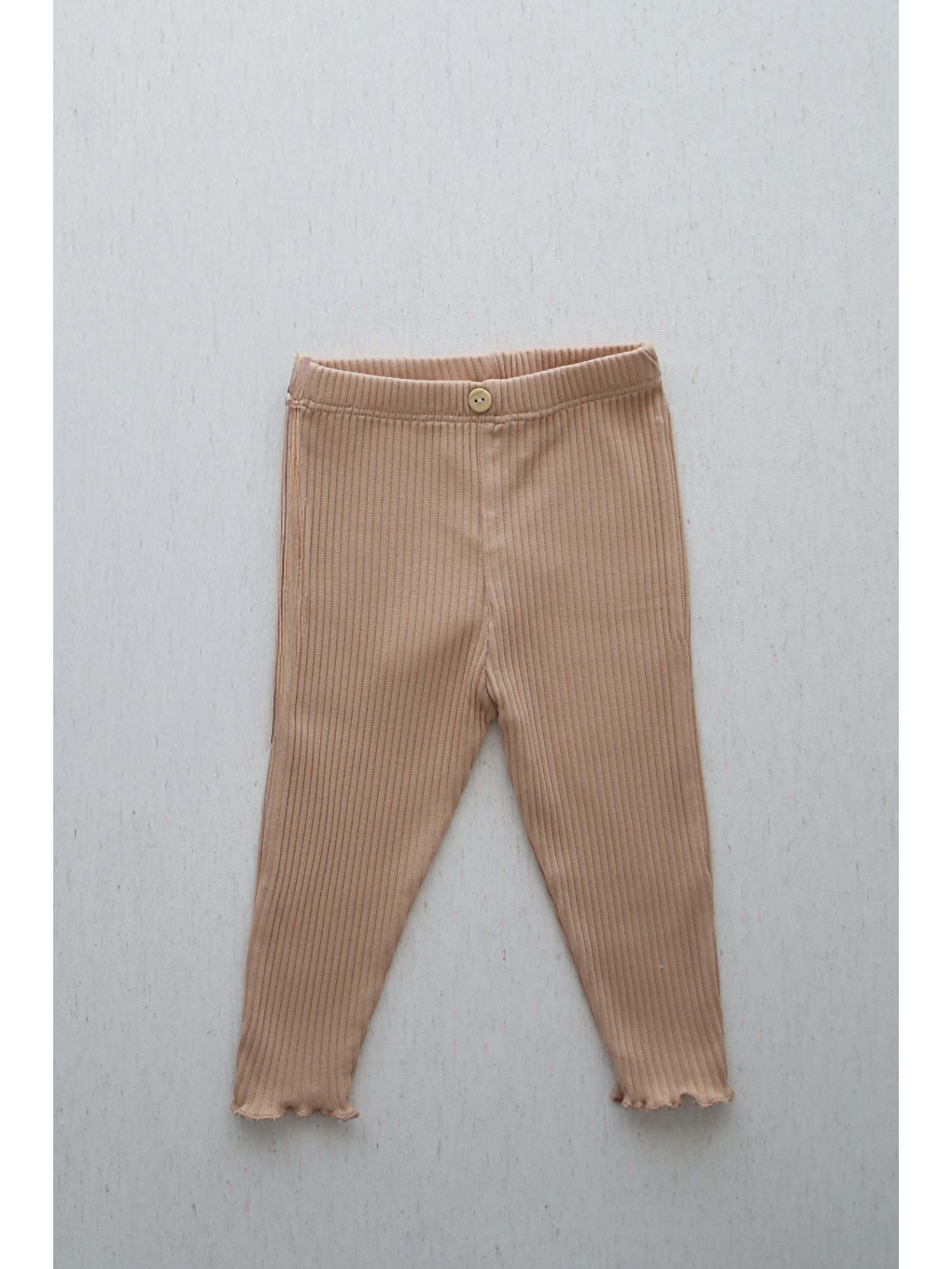 Bej Fırfır kenar dikişli Tayt