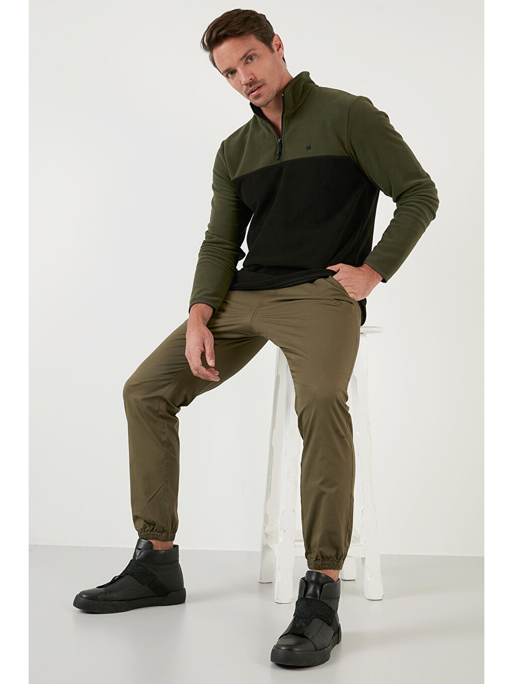 Gri Regular Fit Anti-Pilling Tüylenme Yapmayan Dik Yaka Şardonlu 2'li Paket Polar 5906016S2-3