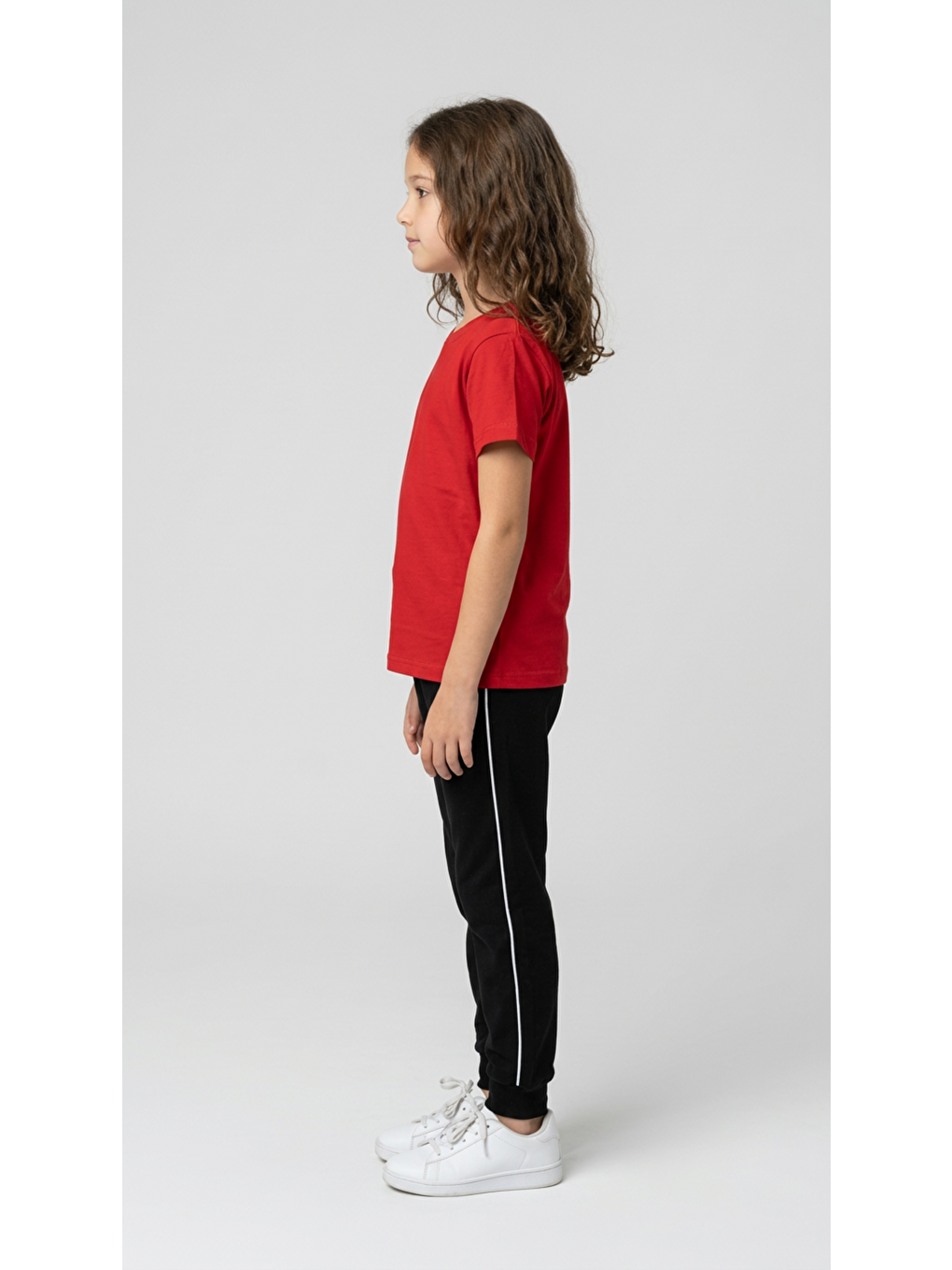 Kırmızı Basic Kısa Kol Kız Çocuk T-Shirt-1