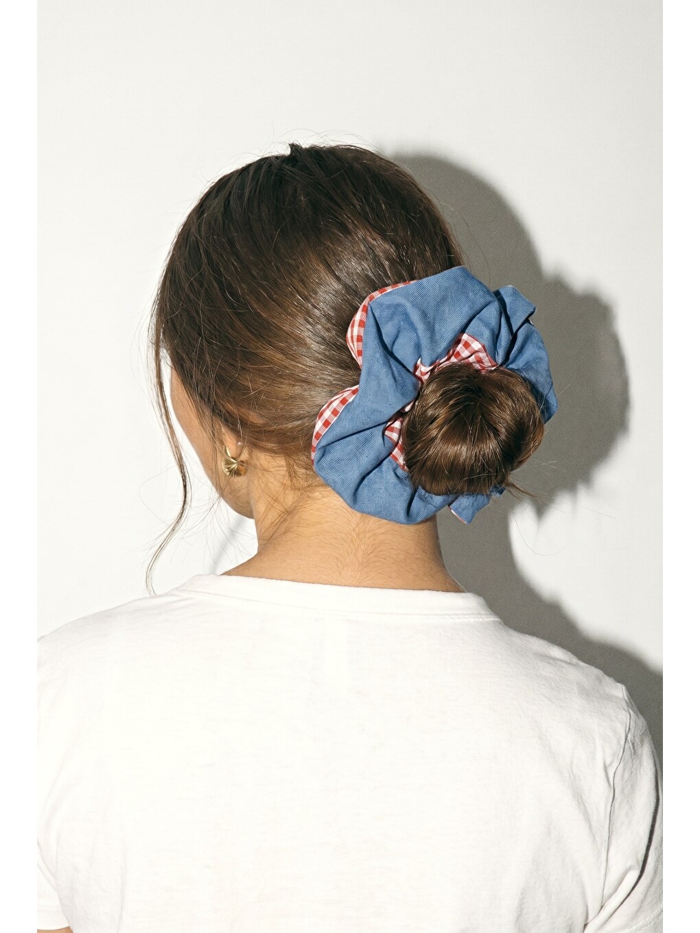 Pötikareli Ve Mavi Scrunchie Toka-1