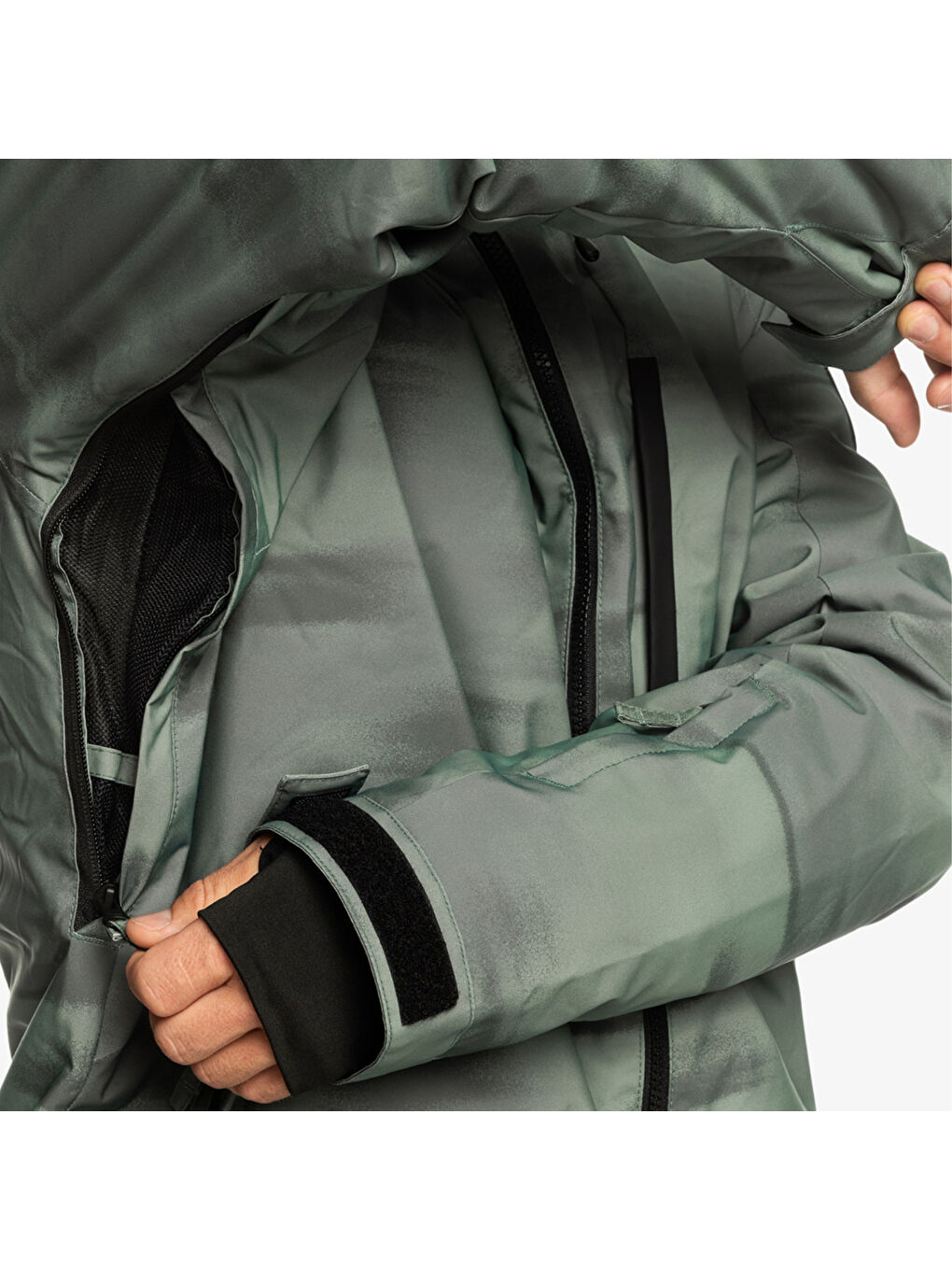 Mission Printed Erkek Yeşil Snowboard Kayak Montu-5