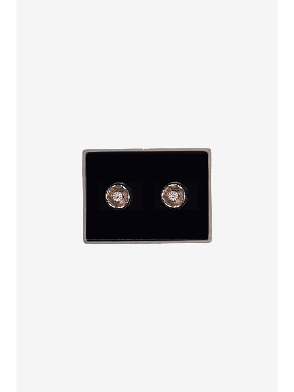 Erkek Siyah-Gümüş %100 Metal Kol Düğmesi