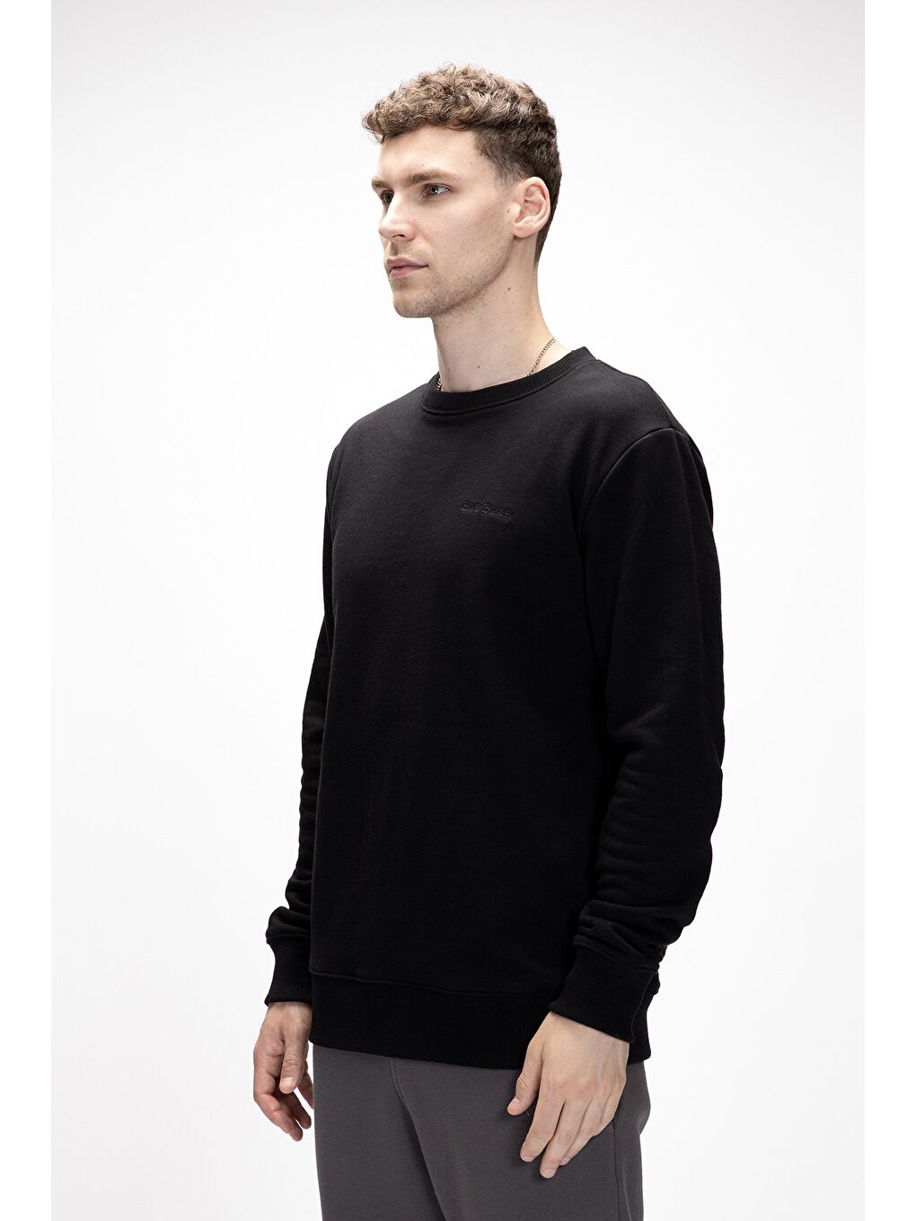 Siyah Inner Si̇yah Crewneck Erkek Sweatshirt-1