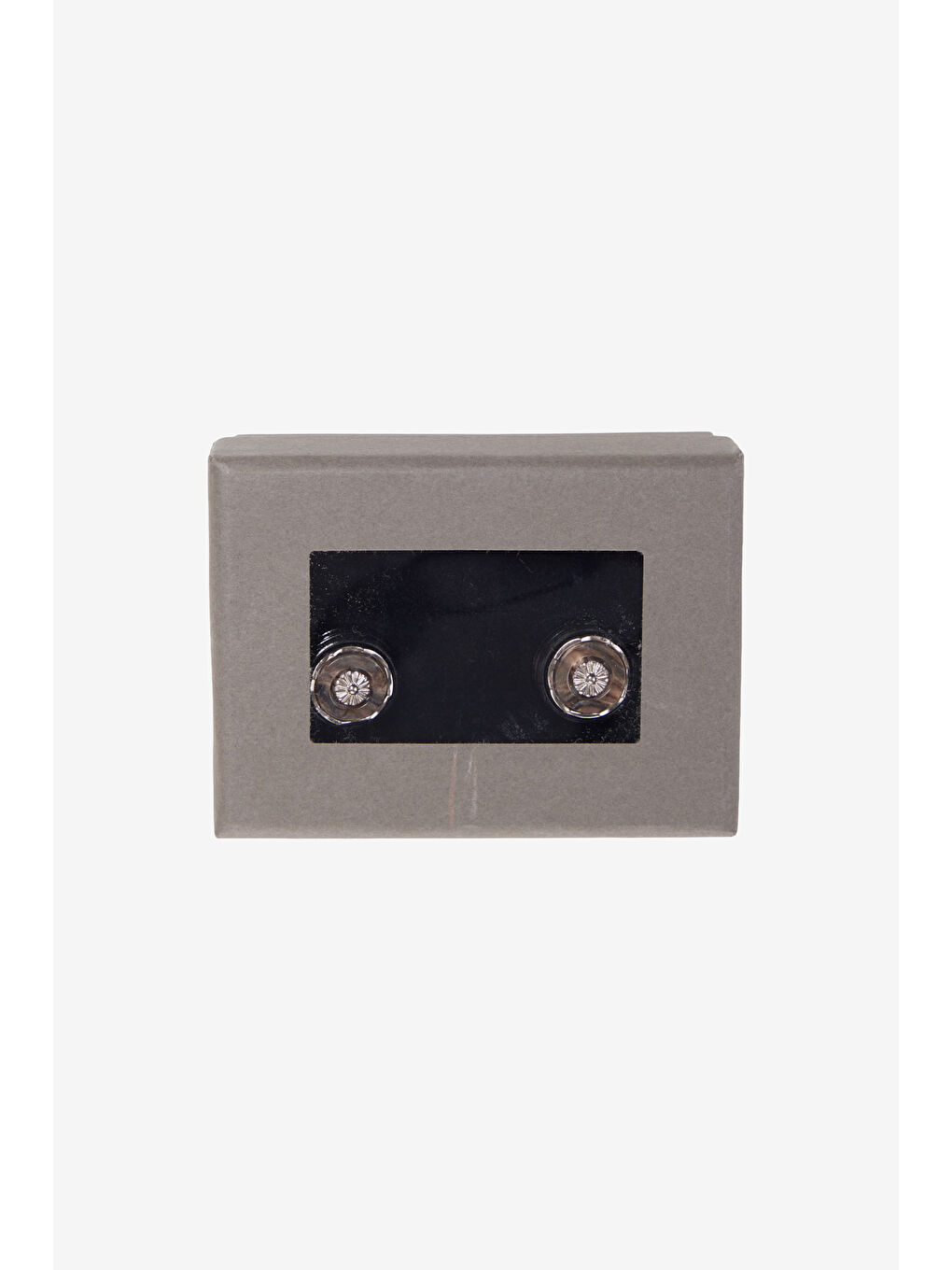 Erkek Siyah-Gümüş %100 Metal Kol Düğmesi-2