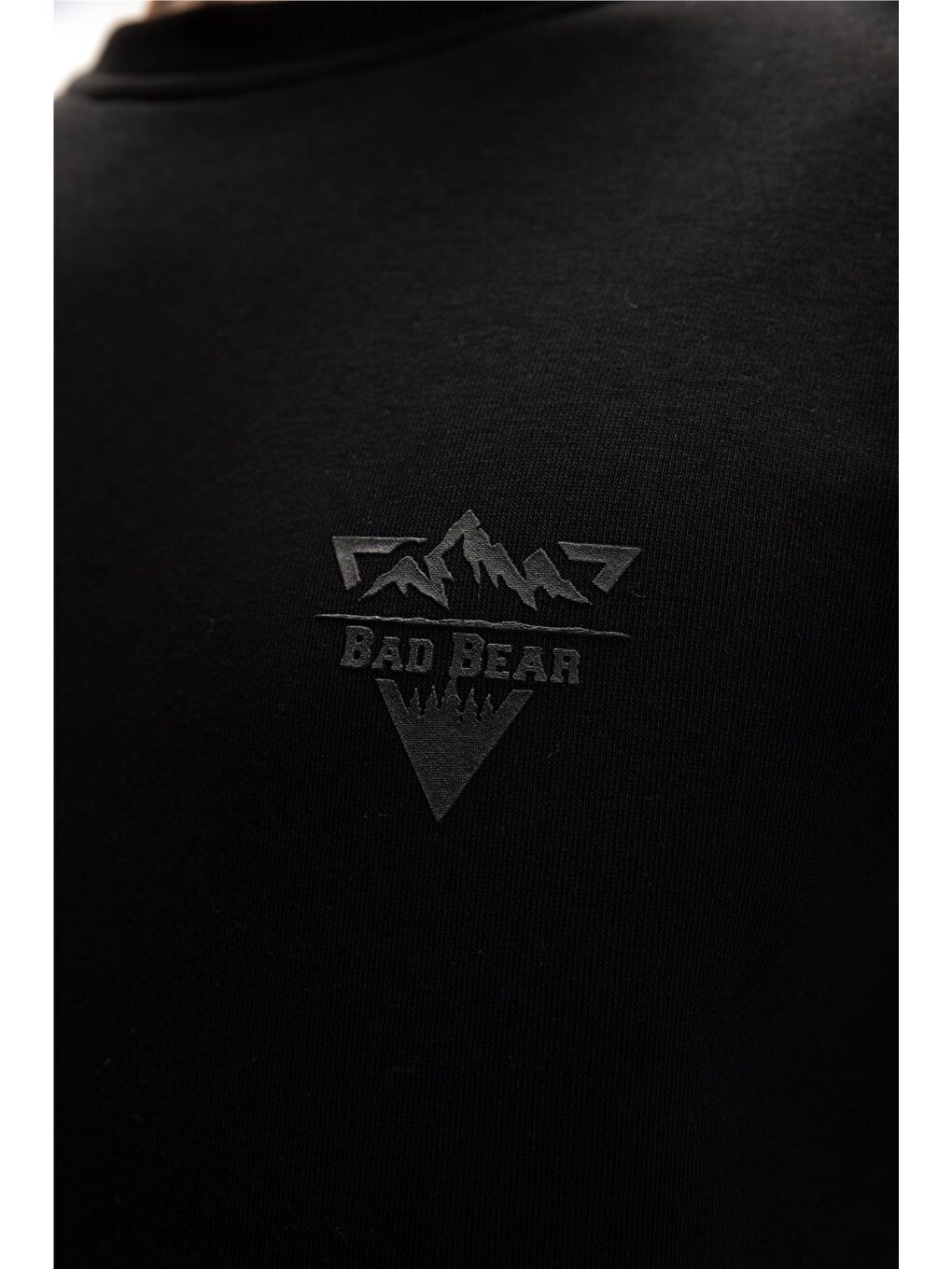 Siyah Windy Si̇yah Crewneck Erkek Baskılı Sweatshirt-4