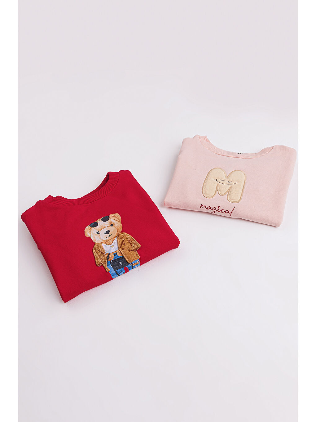 MİSSTUFFY Kırmızı Kız Çocuk 2'li Paket Basic Sweatshirt