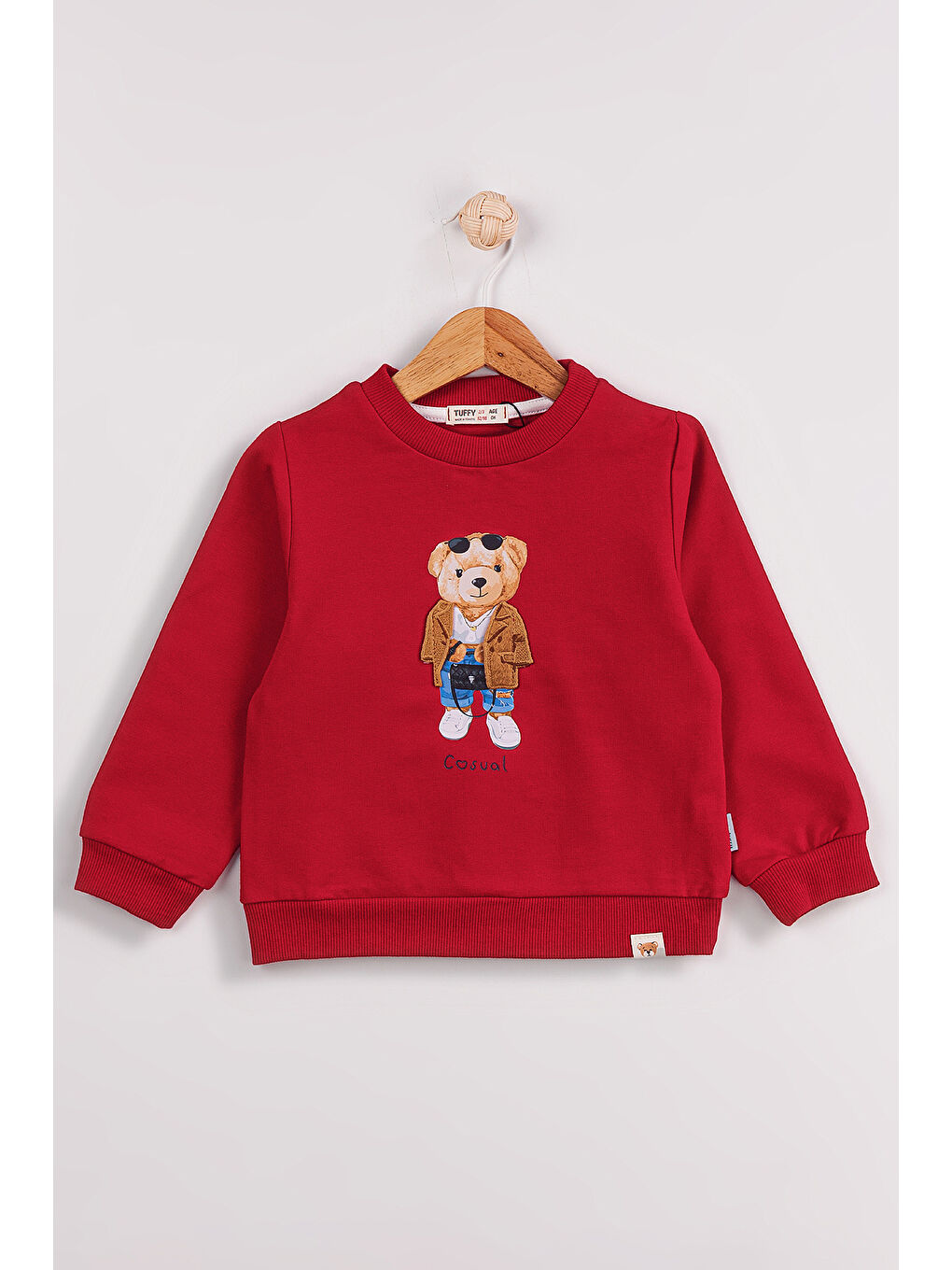 MİSSTUFFY Kırmızı Kız Çocuk 2'li Paket Basic Sweatshirt - 1