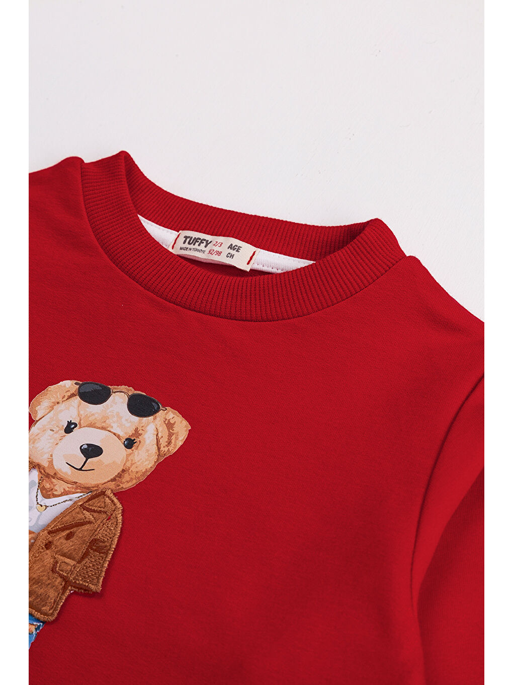 MİSSTUFFY Kırmızı Kız Çocuk 2'li Paket Basic Sweatshirt - 3