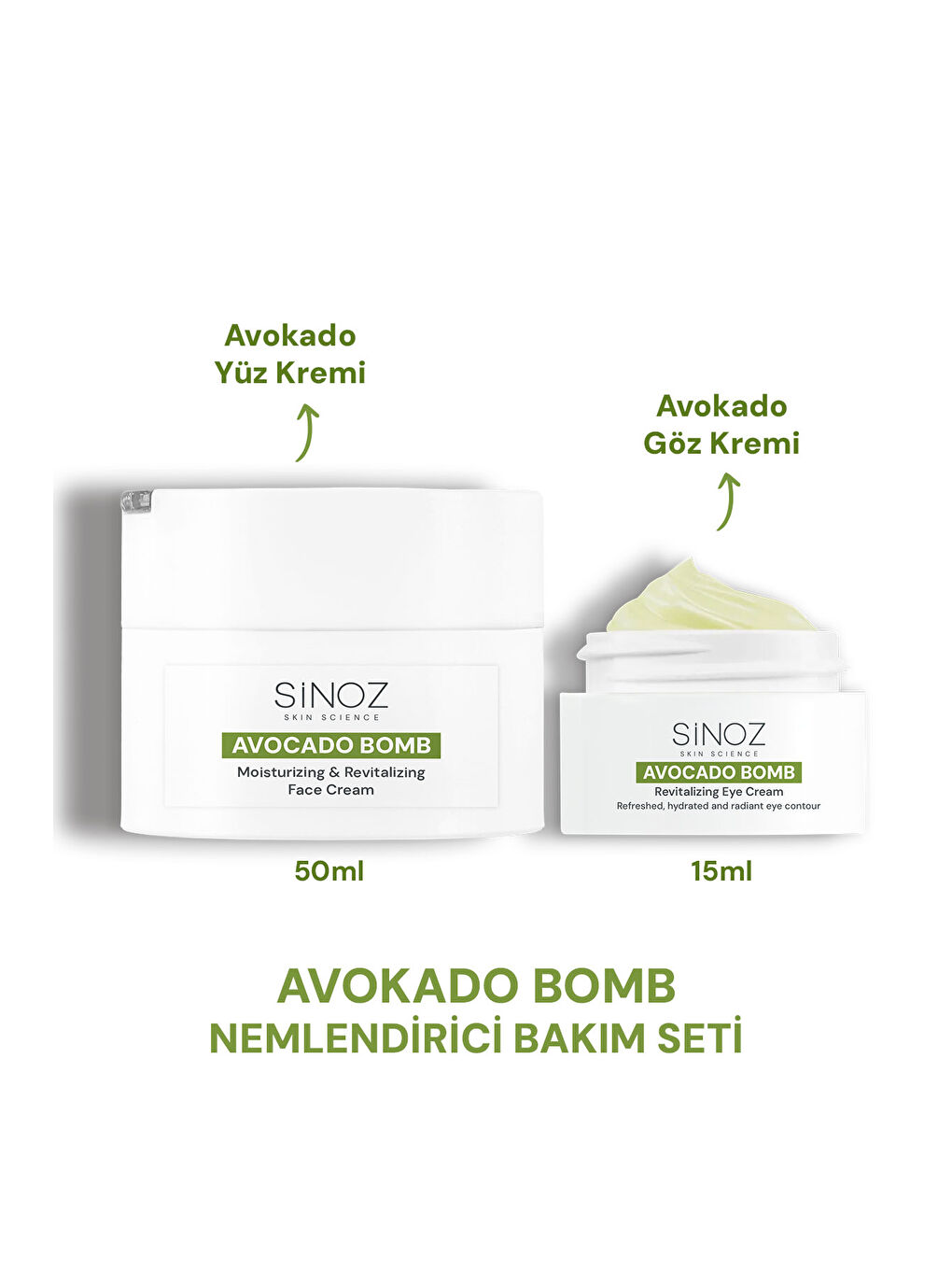 Avokado Bomb Yoğun Nemlendirici Yüz Kremi & Göz Kremi 2'li Bakım Seti