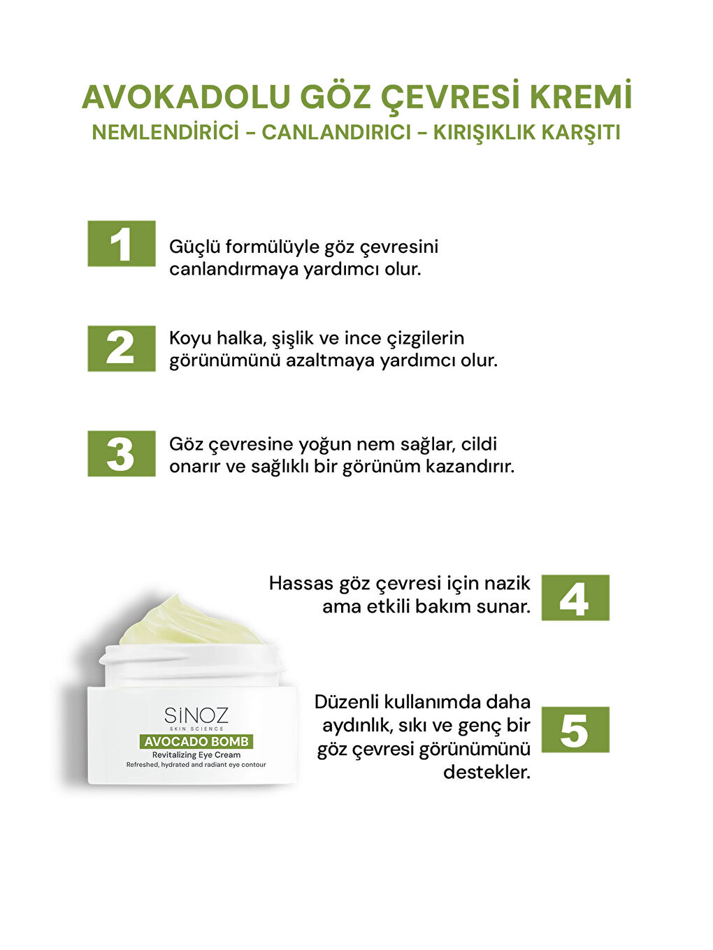Avokado Bomb Yoğun Nemlendirici Yüz Kremi & Göz Kremi 2'li Bakım Seti-2