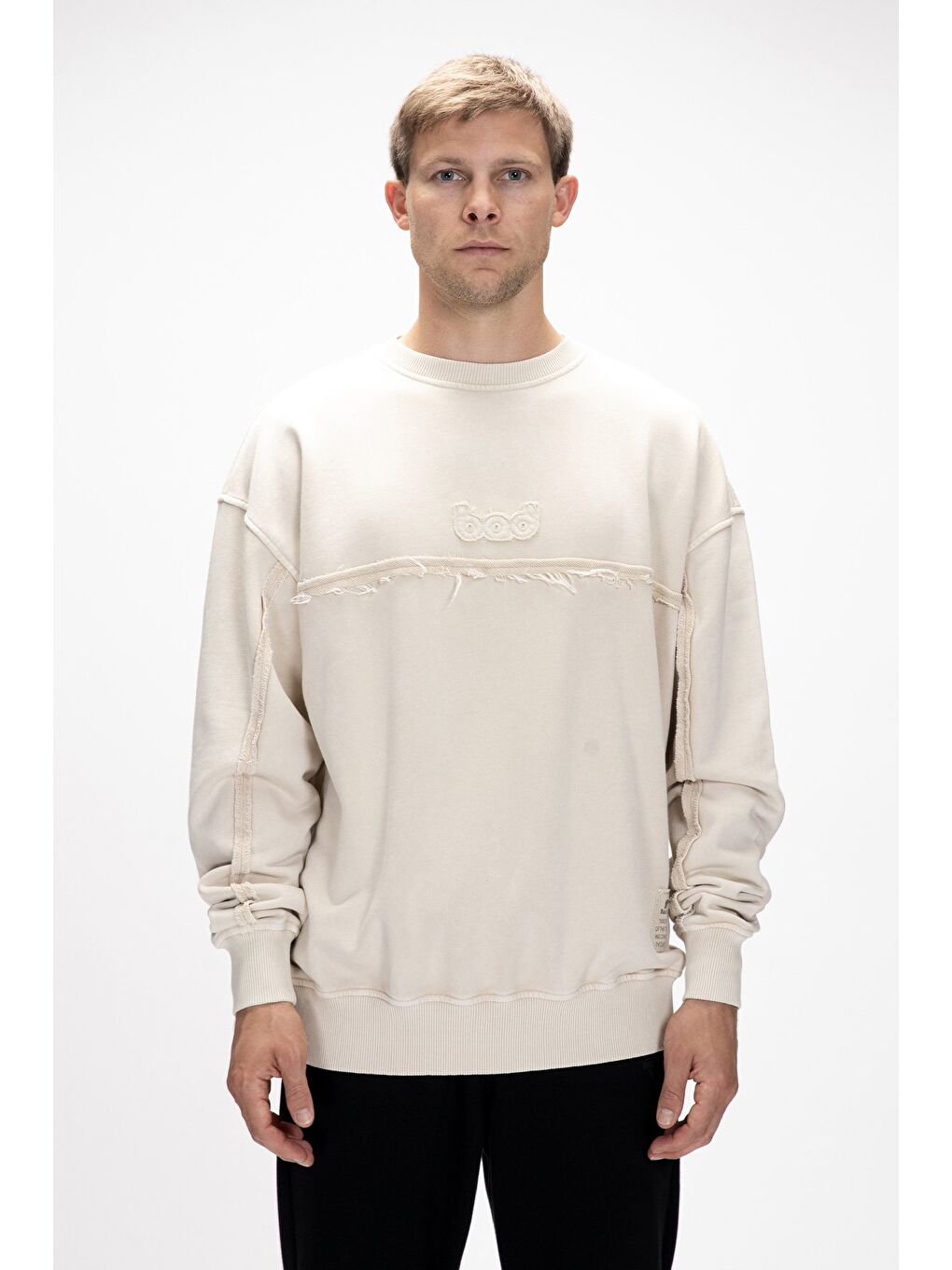 Vex Bej Oversize Erkek Sweatshirt