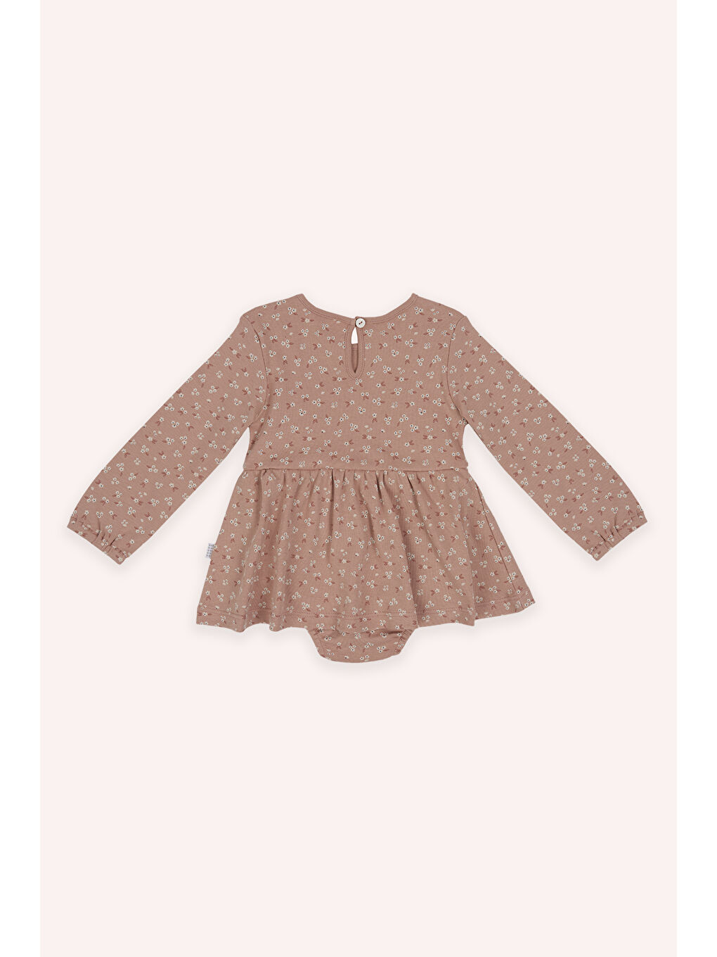 Pembe Yenidoğan Desenli Gül Rengi Body Elbise-2