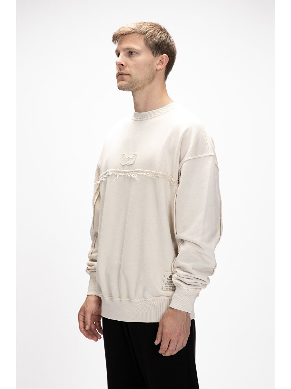 Vex Bej Oversize Erkek Sweatshirt-1