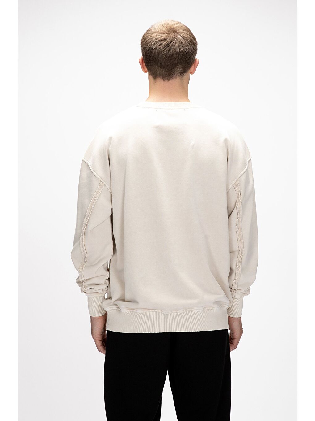 Vex Bej Oversize Erkek Sweatshirt-2