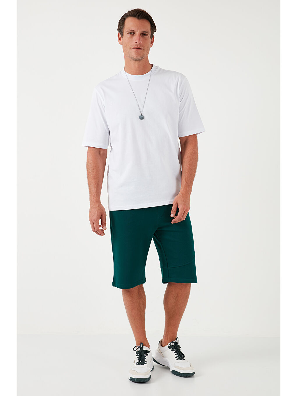 Gri Pamuklu Regular Fit Normal Bel Cepli 2'li Paket Şort 590804142S2-3