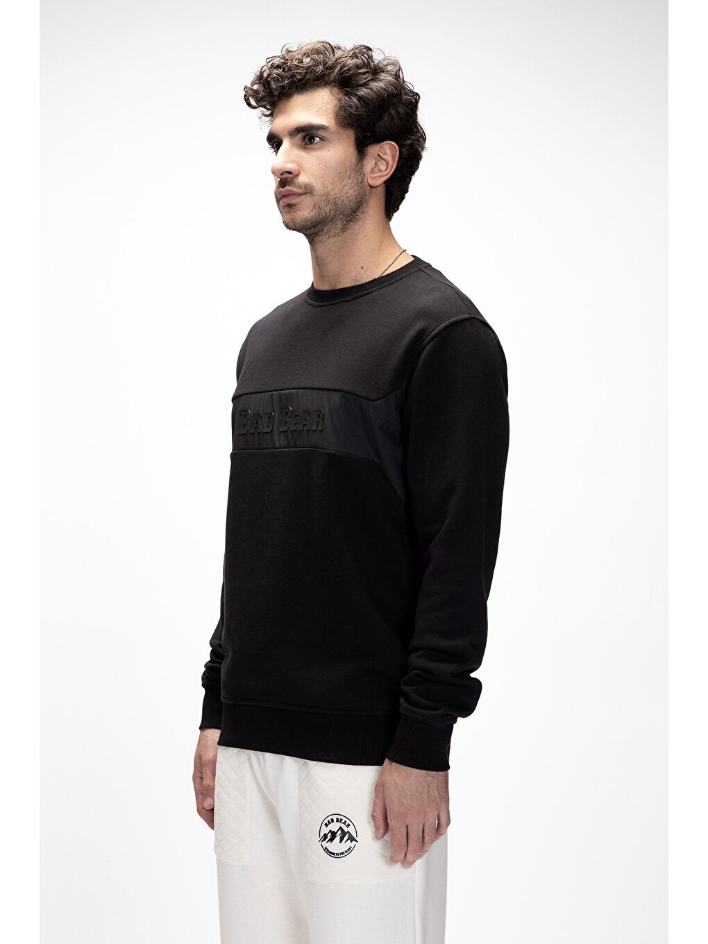 Siyah Sailor Si̇yah Crewneck Erkek Sweatshirt-1