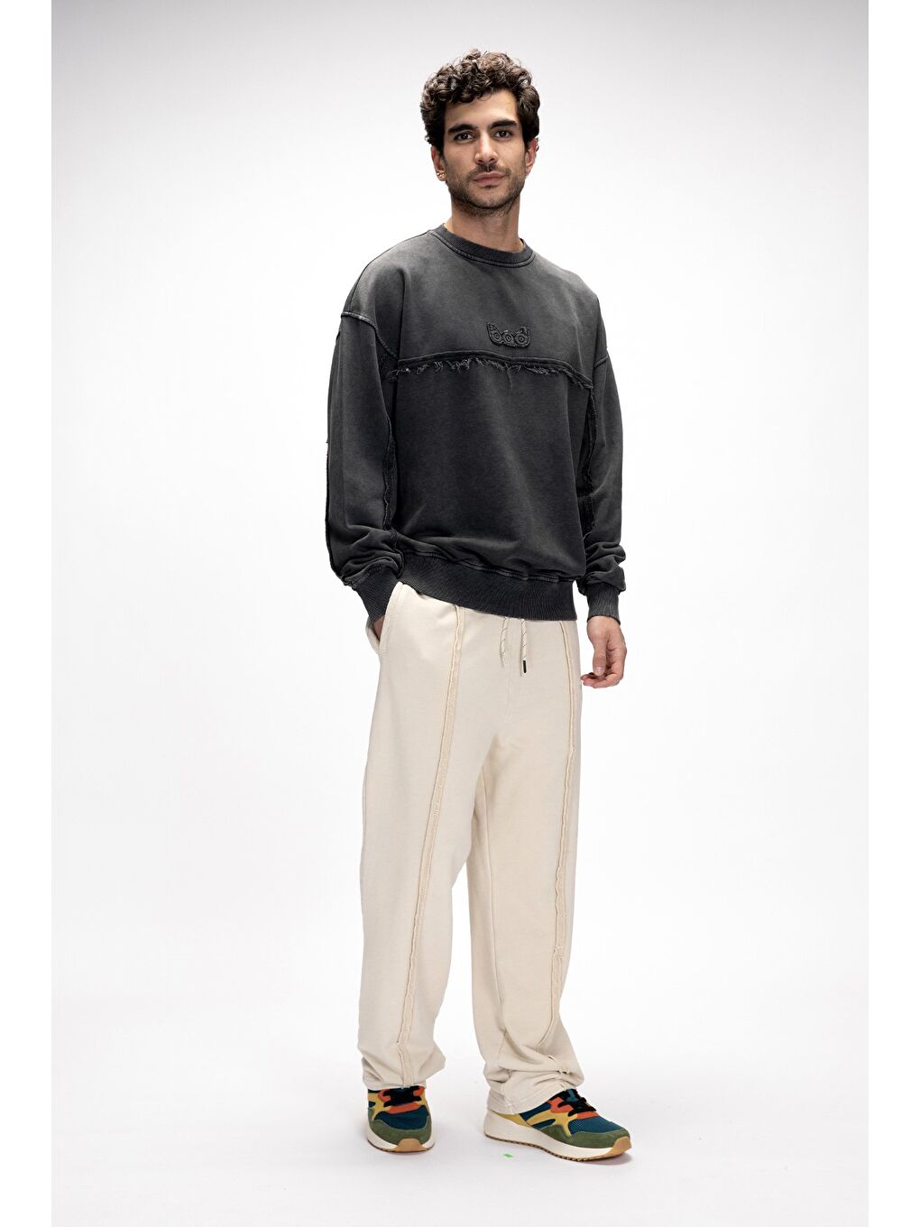 Siyah Vex Si̇yah Oversize Erkek Sweatshirt-1