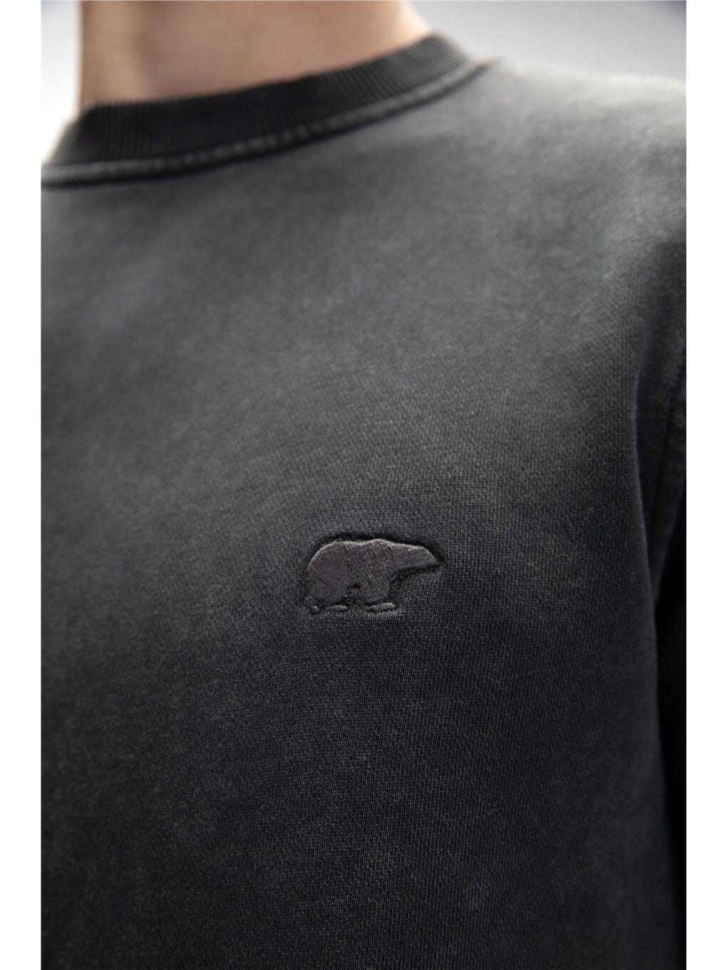 Siyah Dab Si̇yah Crewneck Erkek Sweatshirt-4