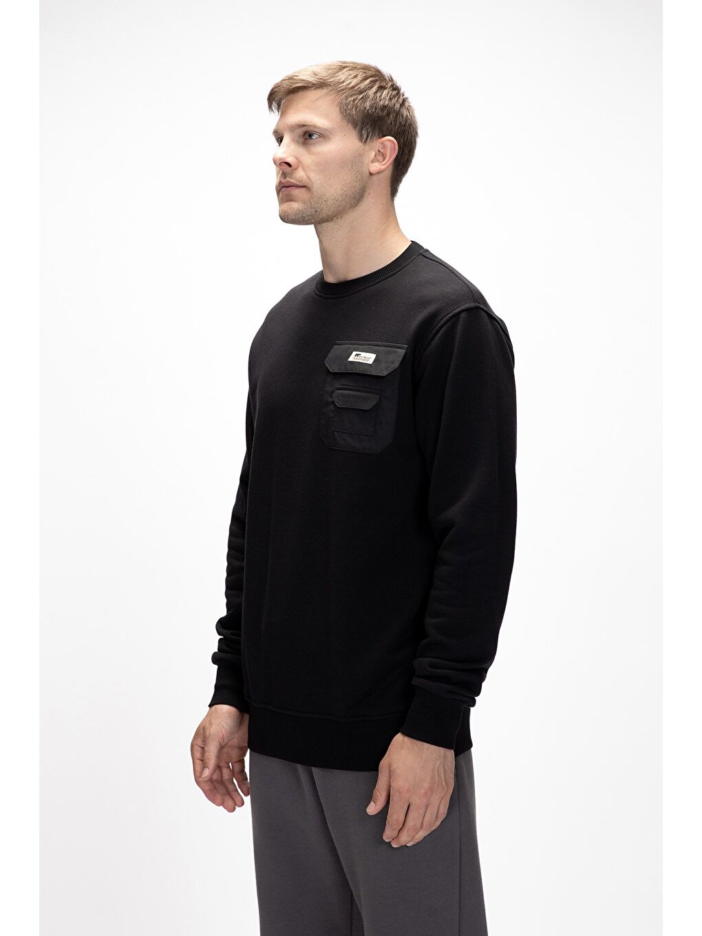 Siyah Rise Si̇yah Crewneck Erkek Sweatshirt-1