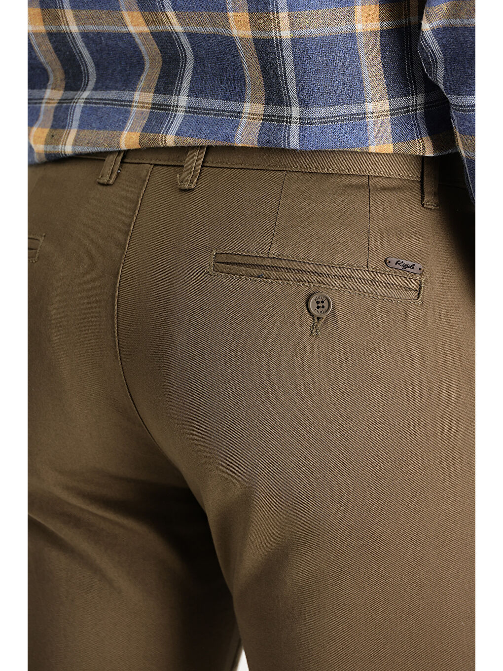 Kahverengi Slim Fit Dar Kesim Pamuk %100 Pamuk Kanvas / Chino Pantolon-4