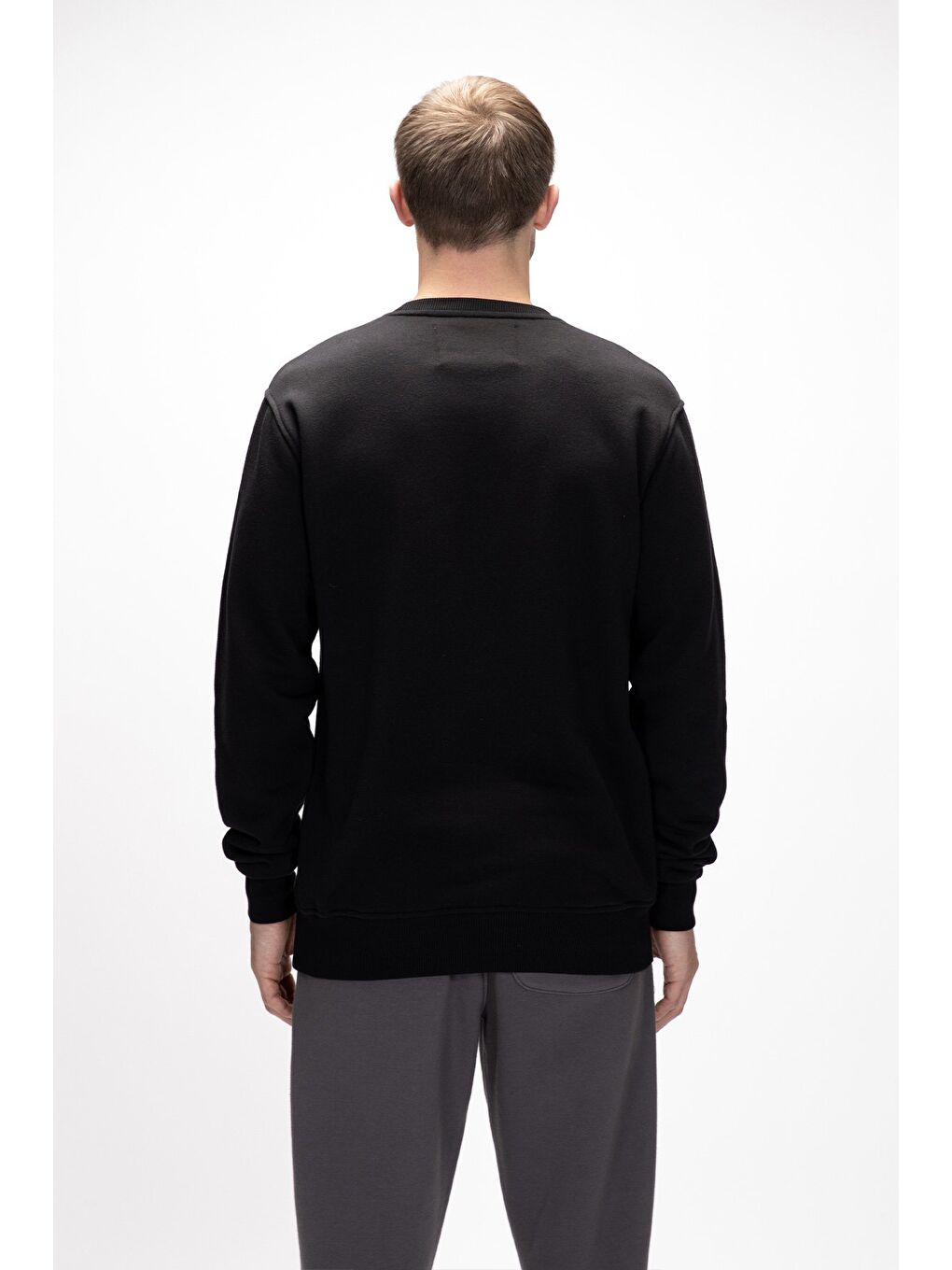 Siyah Rise Si̇yah Crewneck Erkek Sweatshirt-2