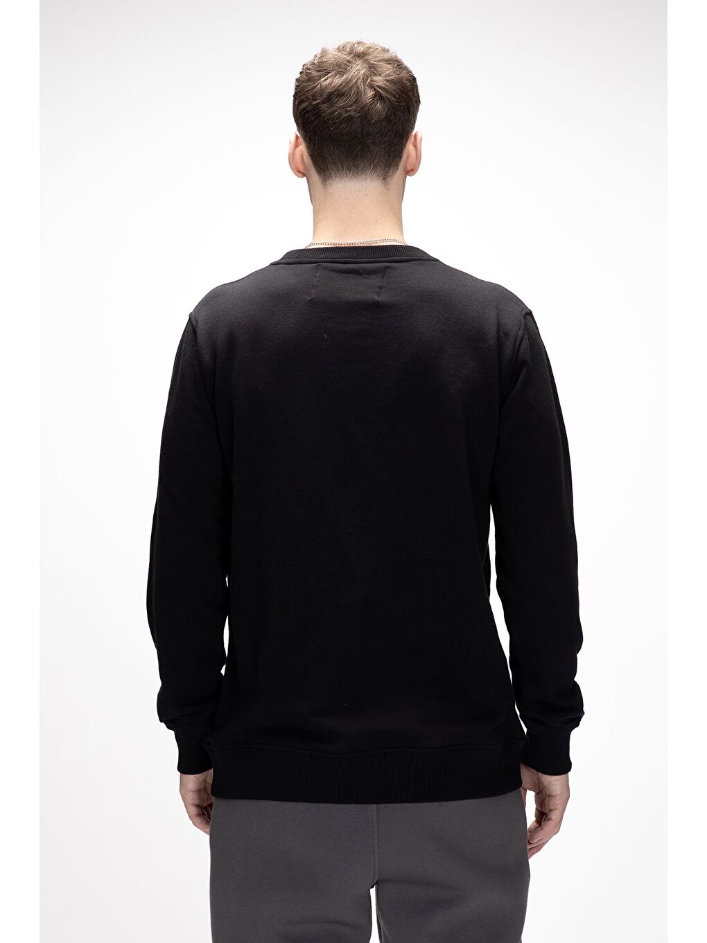 Siyah Chow Si̇yah Crewneck Erkek Sweatshirt-3