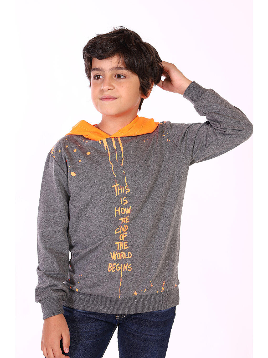 Toontoykids Antrasit Erkek Çocuk Neon Detaylı Sweatshirt