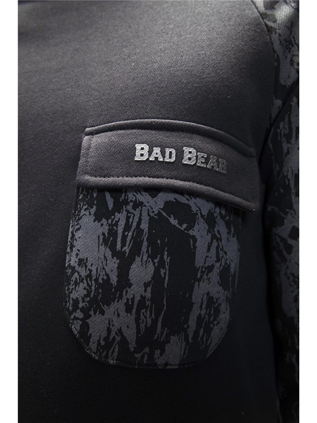 Siyah Deep Si̇yah Crewneck Erkek Baskılı Sweatshirt-4