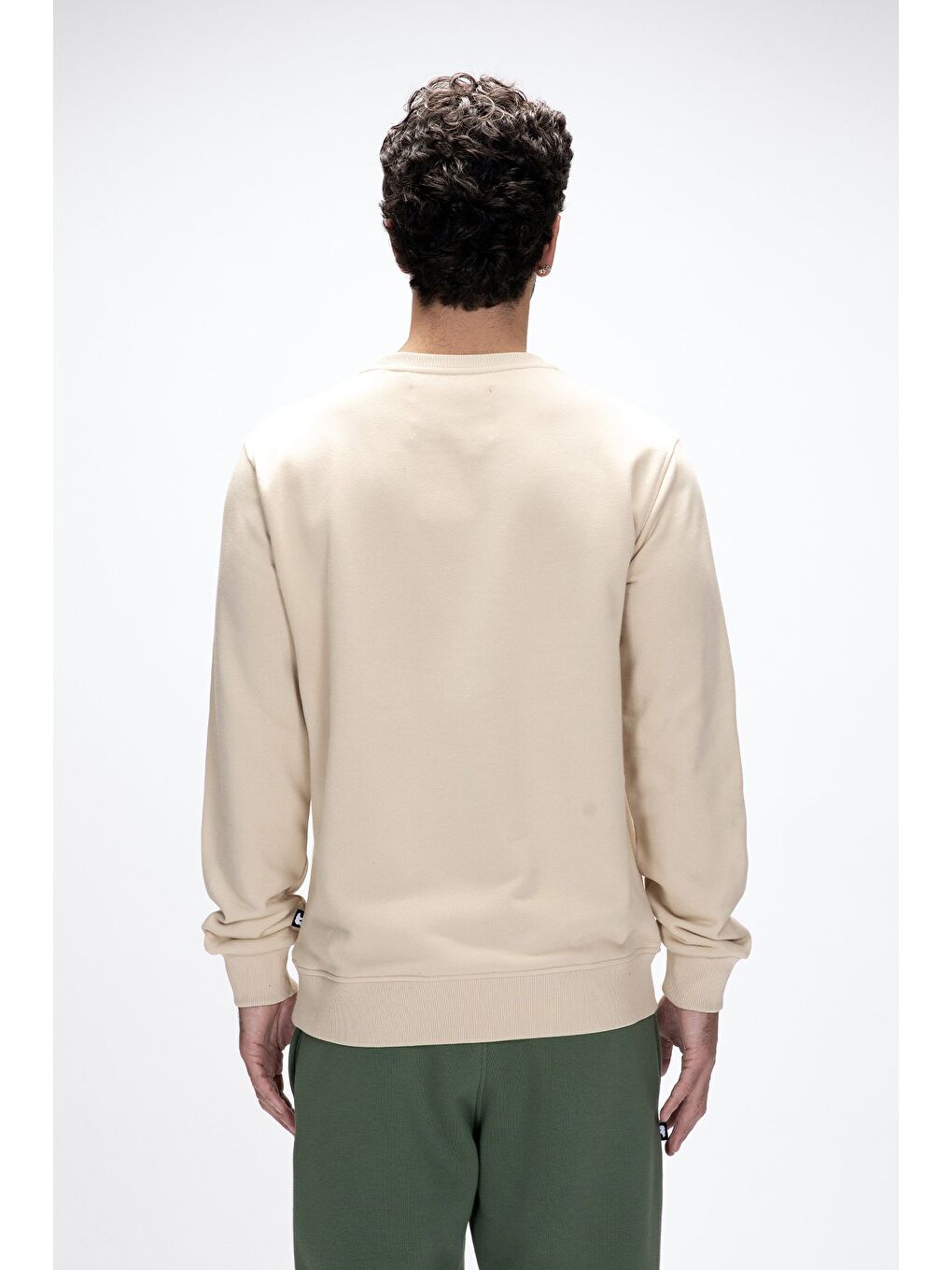 Mountain Bej Crewneck Erkek Baskılı Sweatshirt-2