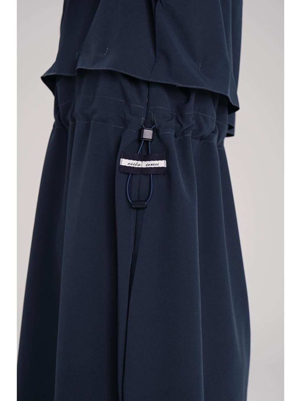 Petrol Esila Kolu Desenli Jileli 5 Parça Tam Tesettür Mayo Takımı 2944-8