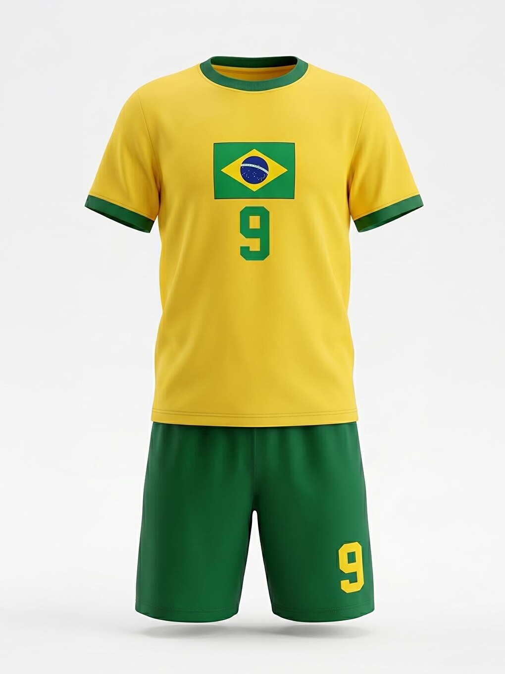Boys Brazıl Baskılı 6-9 Yaş Takım - Sarı-1